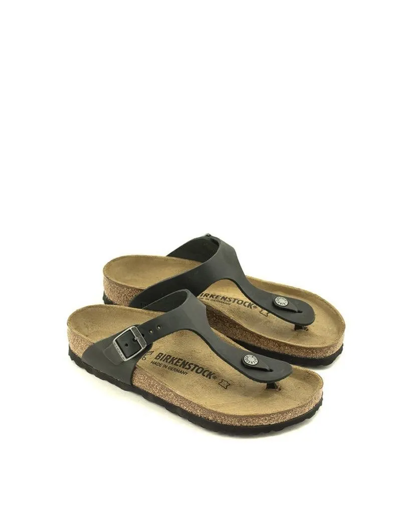 Birkenstock — Gizeh Oiled Leather - Black Regular Width