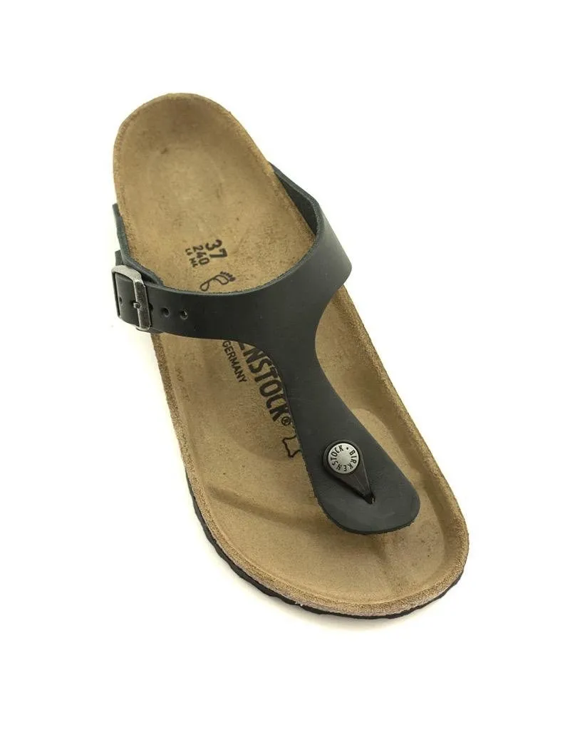 Birkenstock — Gizeh Oiled Leather - Black Regular Width