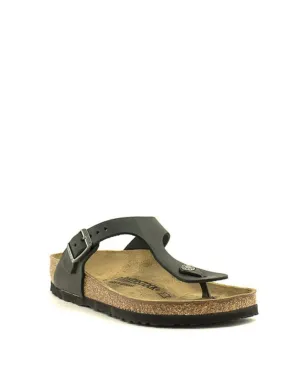 Birkenstock — Gizeh Oiled Leather - Black Regular Width