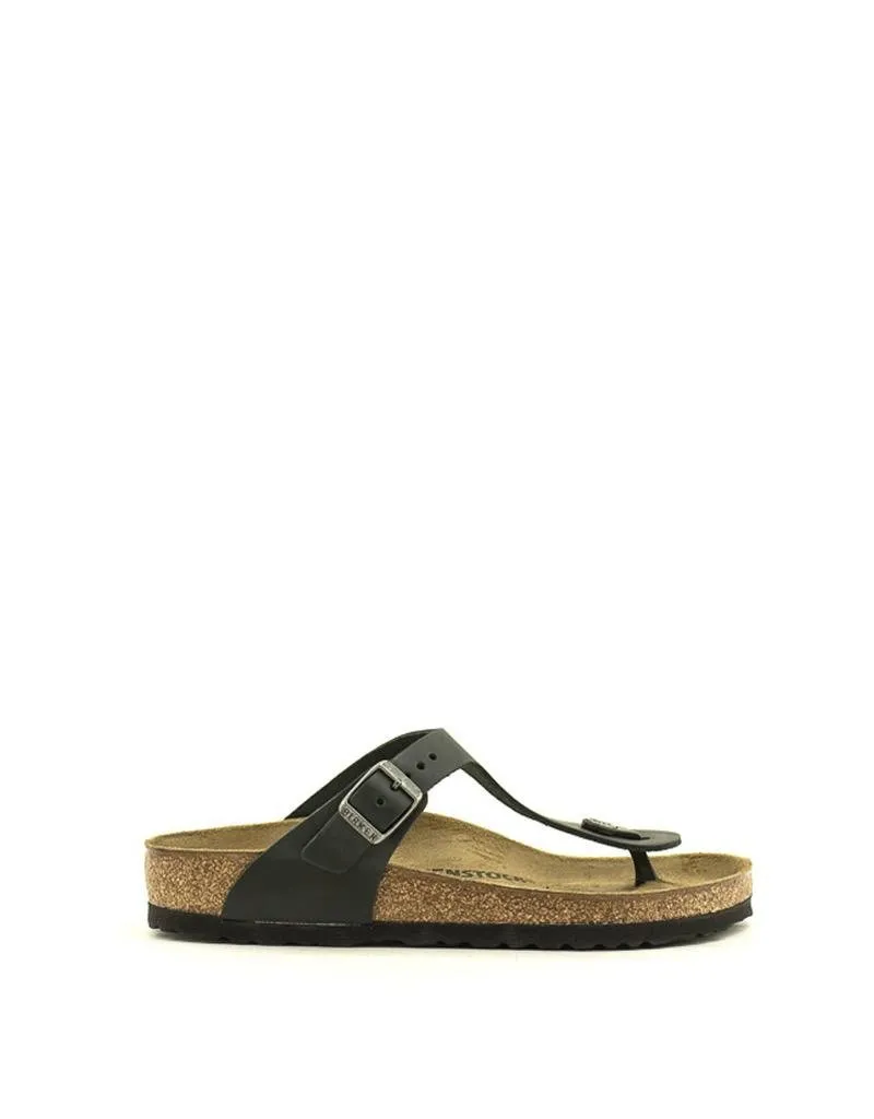 Birkenstock — Gizeh Oiled Leather - Black Regular Width