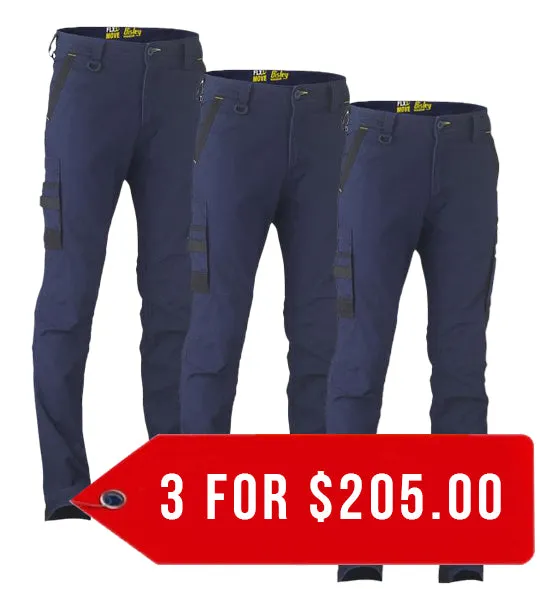 Bisley Flex & Move Stretch Cargo Utility Pants-3 Pack-(BPC6331-1)