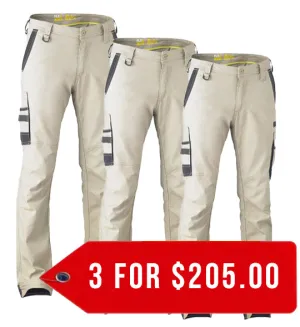 Bisley Flex & Move Stretch Cargo Utility Pants-3 Pack-(BPC6331-1)