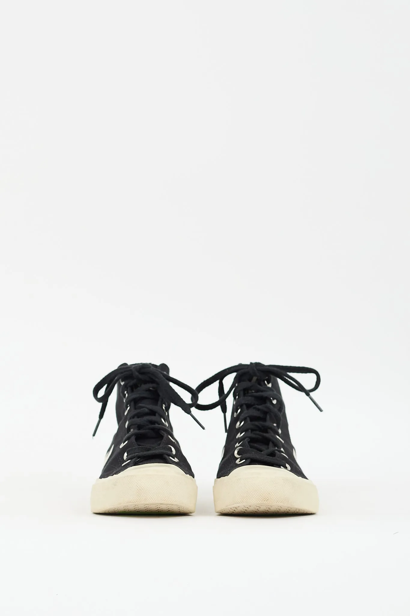 Black & Cream Canvas Wata II Pierre High Top Sneaker