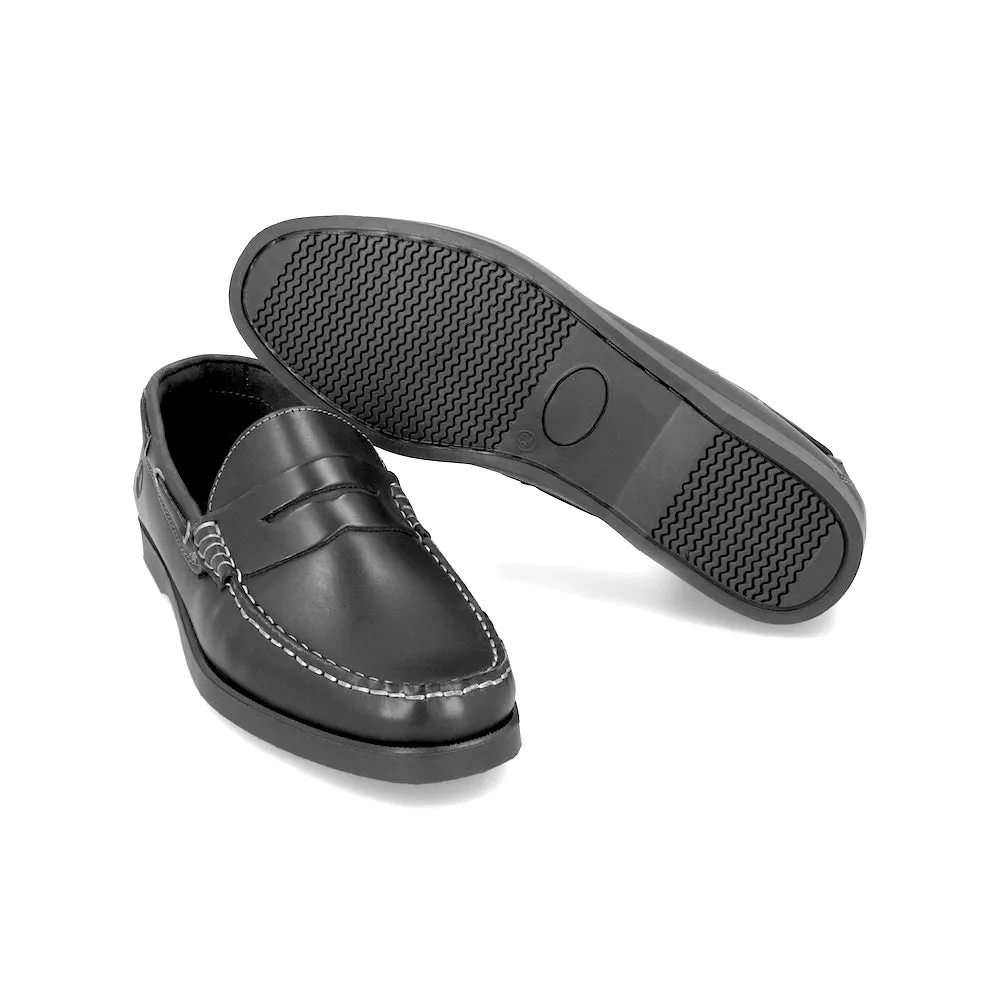 Black Monaco Penny Loafers