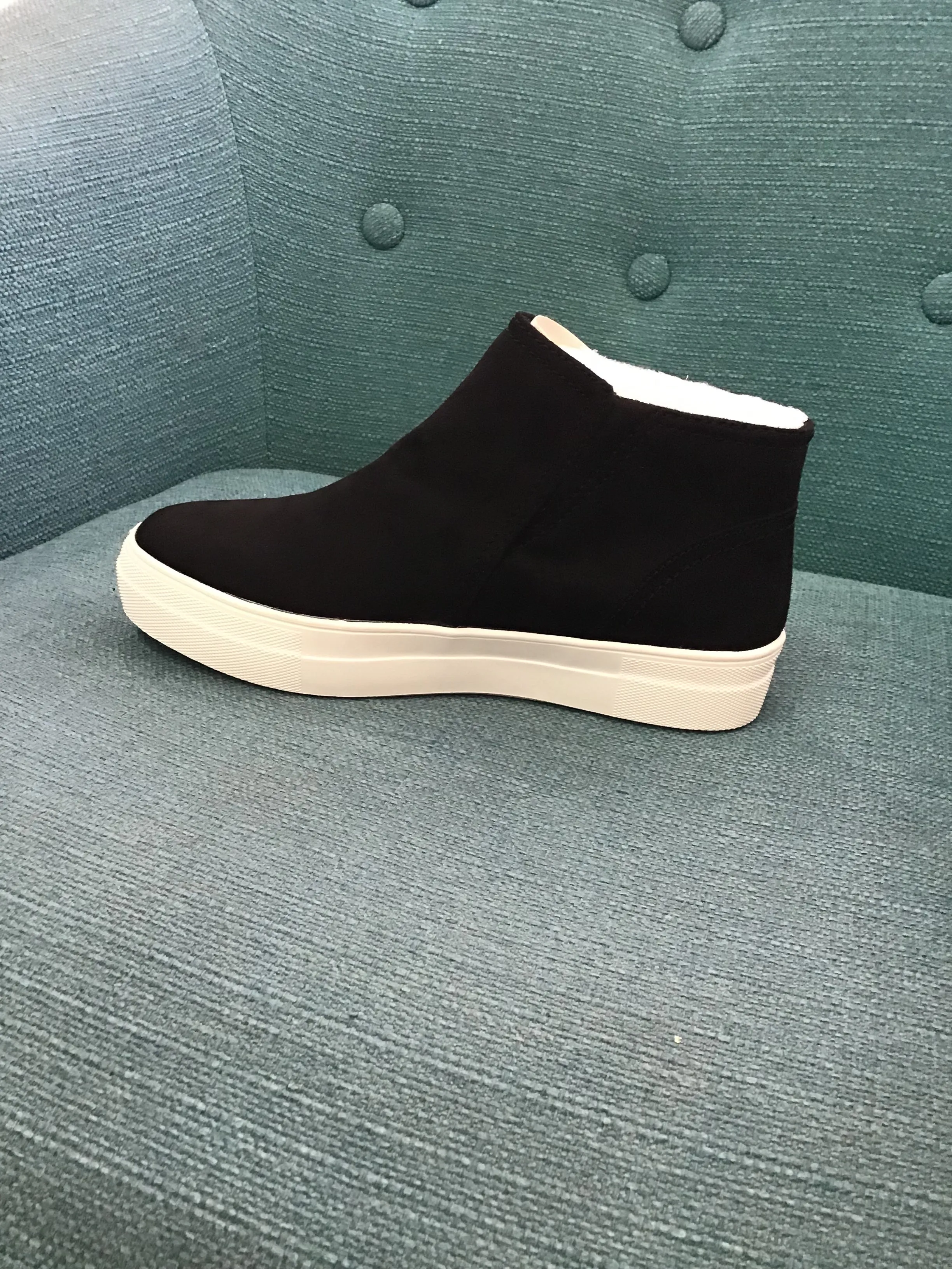 Black Suede Wedge Sneakers