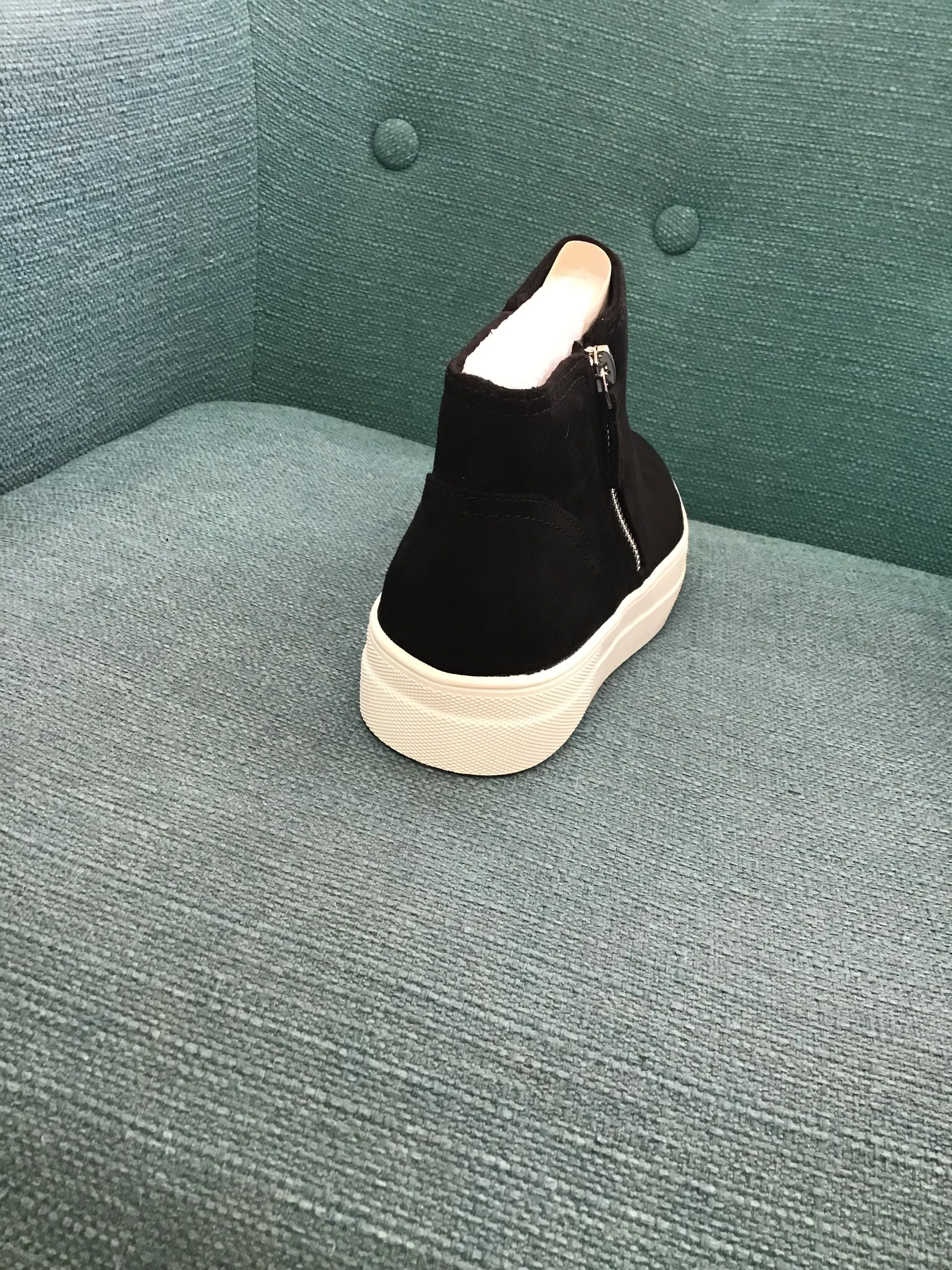 Black Suede Wedge Sneakers