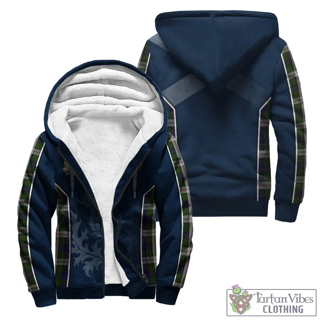 Blair Dress Tartan Sherpa Hoodie with Family Crest and Scottish Thistle Vibes Sport Style