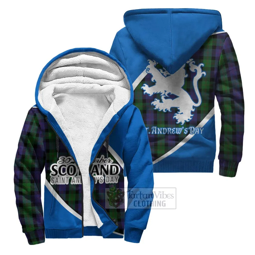 Blair Family Crest Tartan Sherpa Hoodie Celebrate Saint Andrew's Day in Style