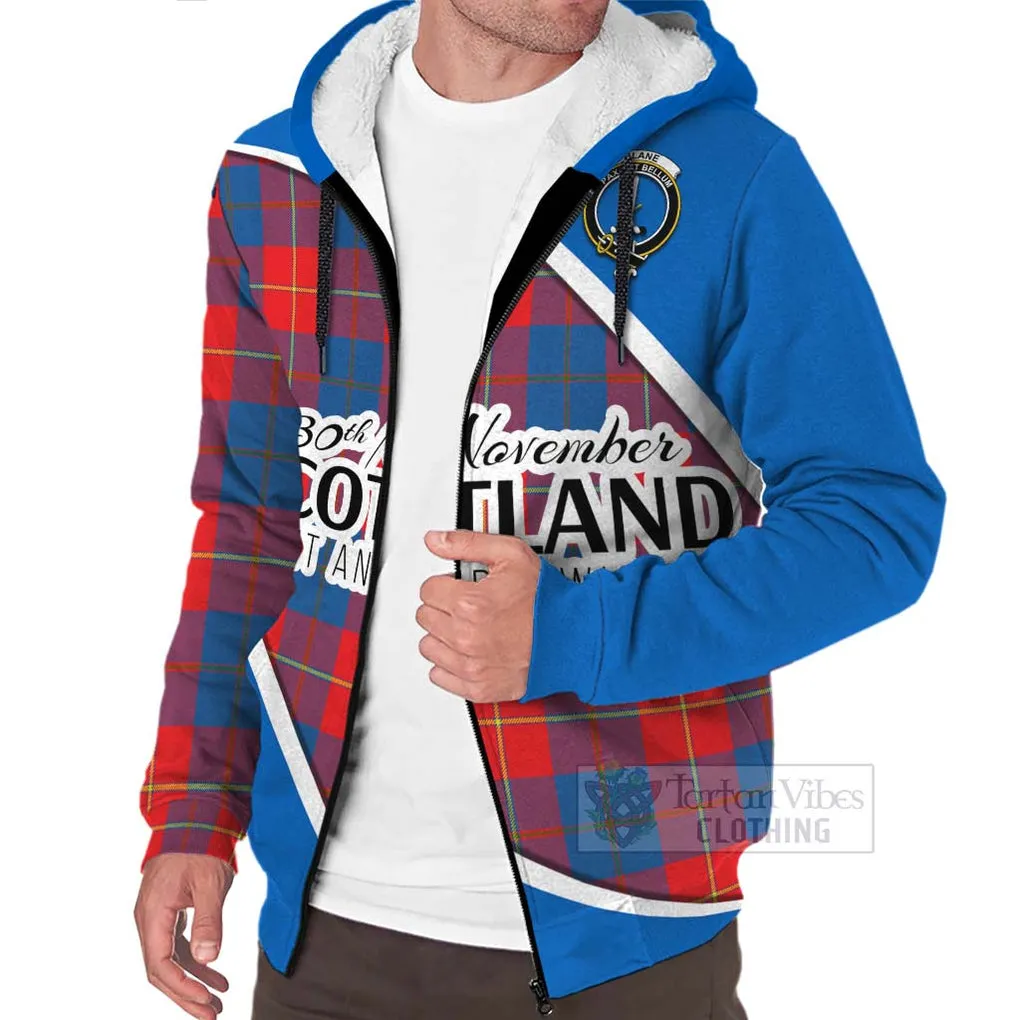 Blane Family Crest Tartan Sherpa Hoodie Celebrate Saint Andrew's Day in Style