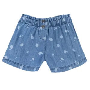 Blue Elasticated Waist Cotton Shorts