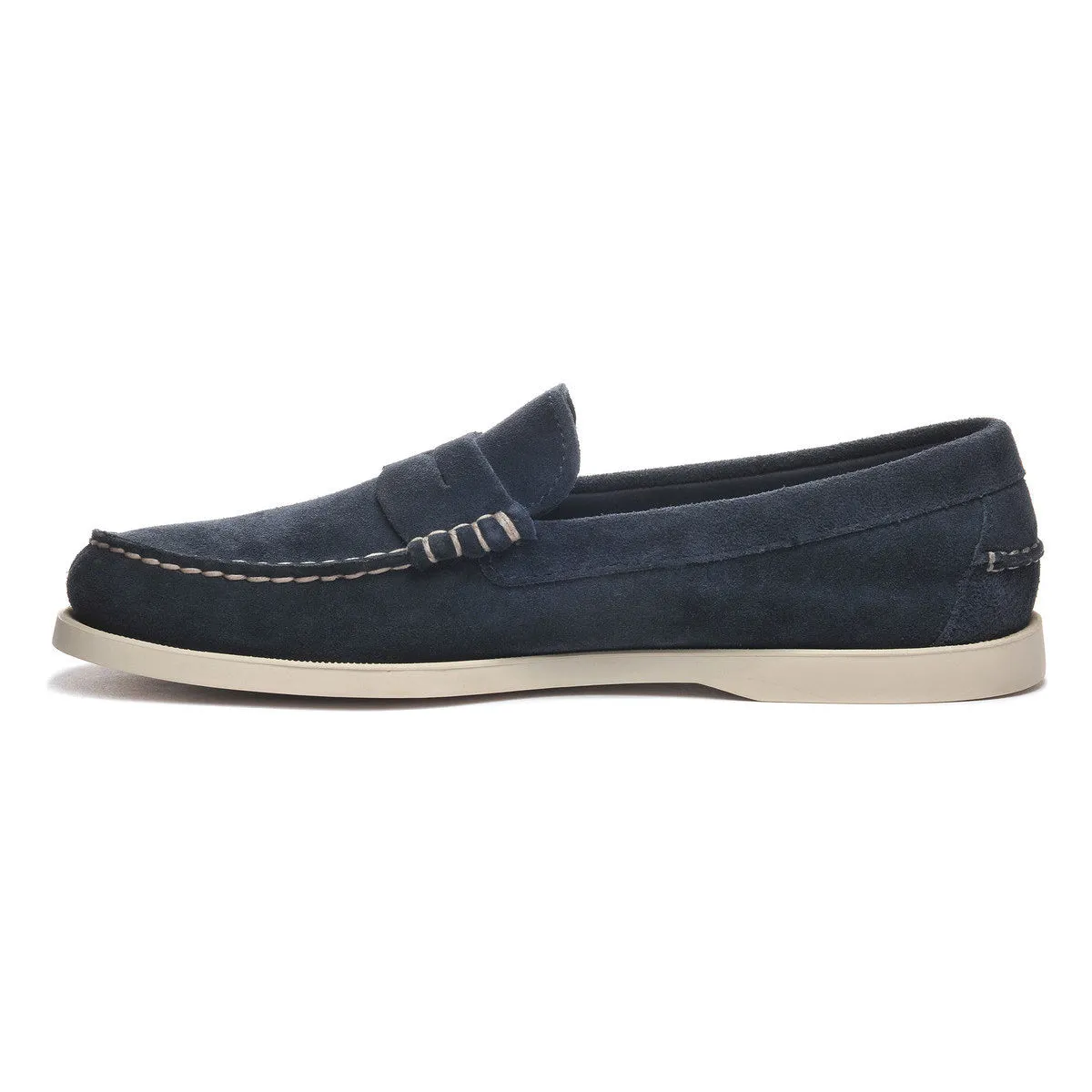 Blue Navy Dan Boat Flesh Out Suede Loafers