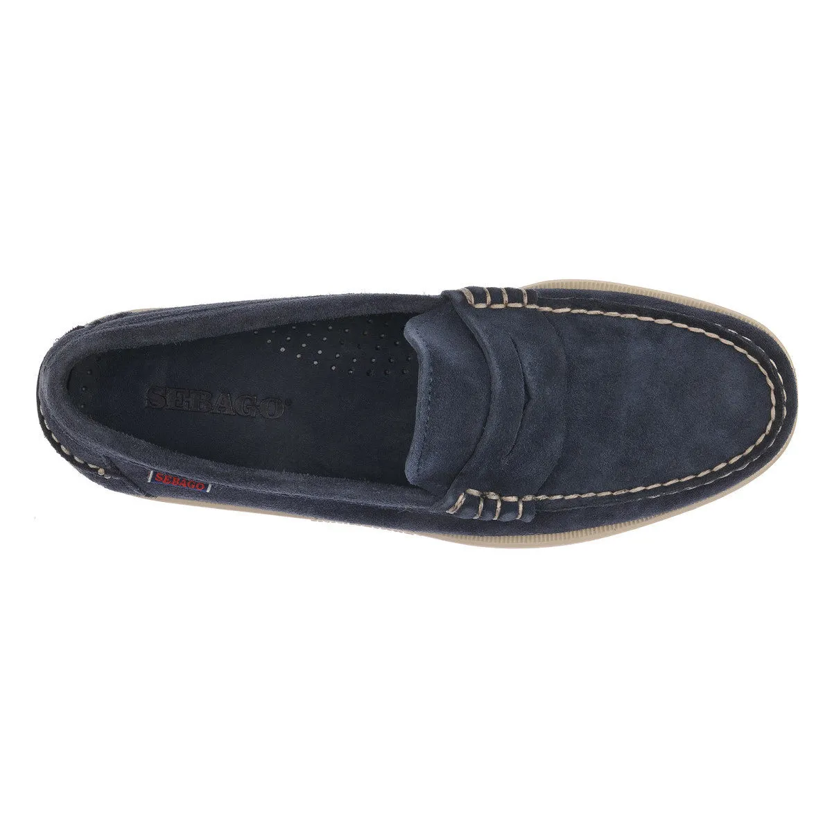 Blue Navy Dan Boat Flesh Out Suede Loafers