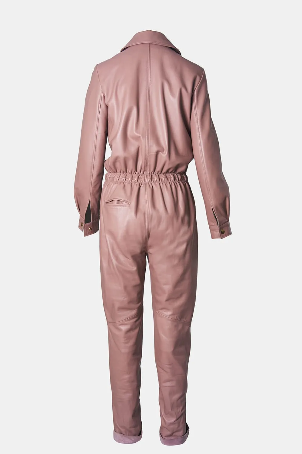 Blush Leather Boilersuit