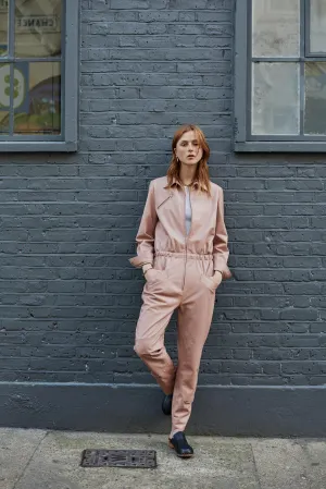 Blush Leather Boilersuit