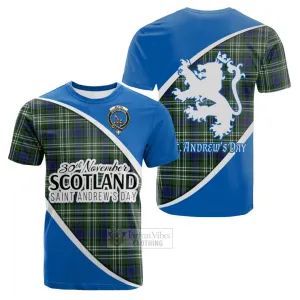 Blyth Family Crest Tartan Cotton T-shirt Celebrate Saint Andrew's Day in Style