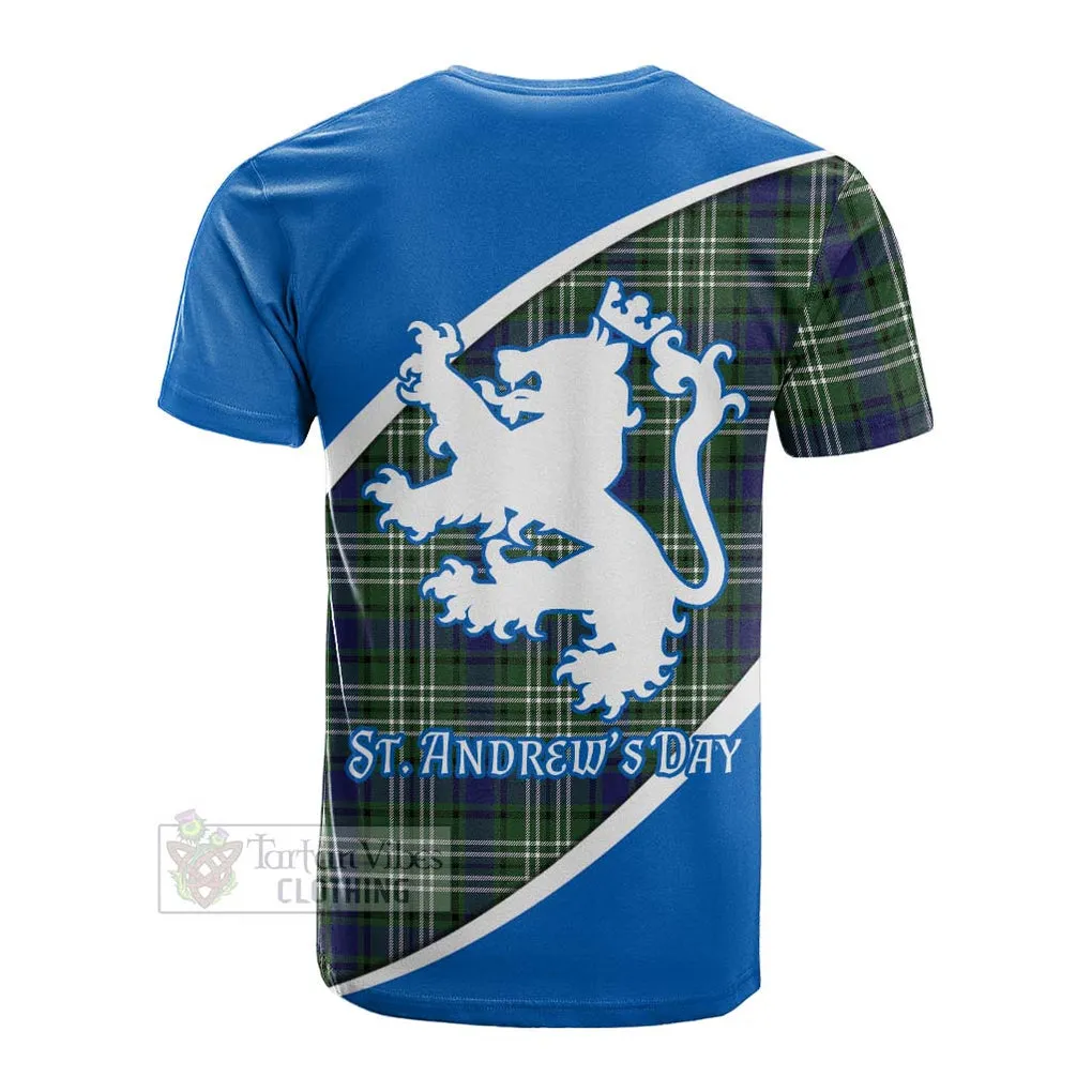 Blyth Family Crest Tartan Cotton T-shirt Celebrate Saint Andrew's Day in Style