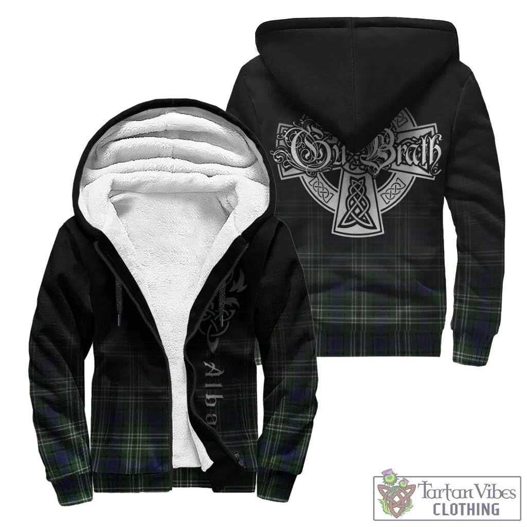 Blyth Tartan Sherpa Hoodie Featuring Alba Gu Brath Family Crest Celtic Inspired