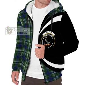 Blyth Tartan Sherpa Hoodie with Family Crest Circle Style