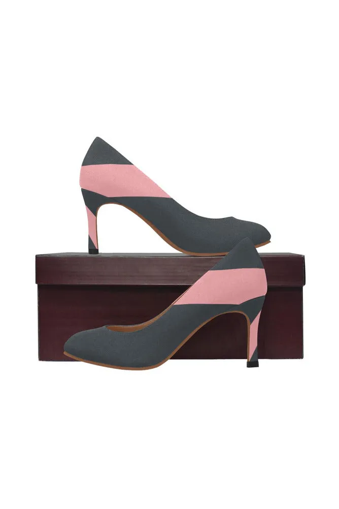 Bold Pink Stripe Women's High Heels