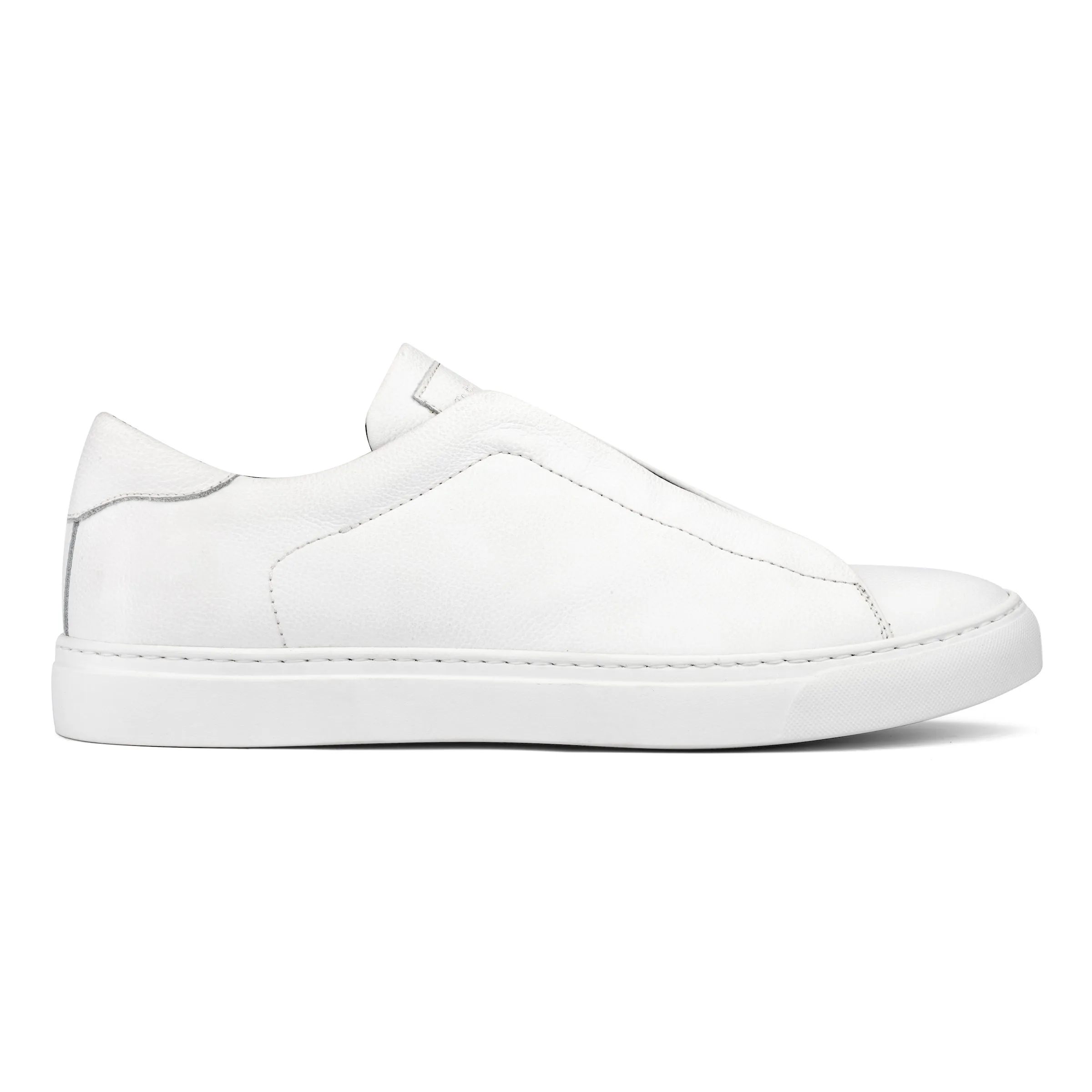 Bolla White Soft Calf Elastic Slip on Sneaker