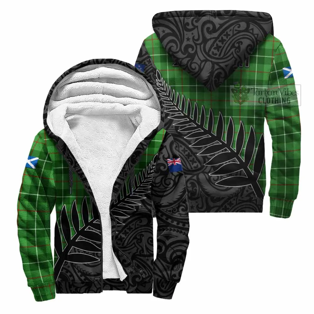 Boyle Crest Tartan Sherpa Hoodie with New Zealand Silver Fern Half Style