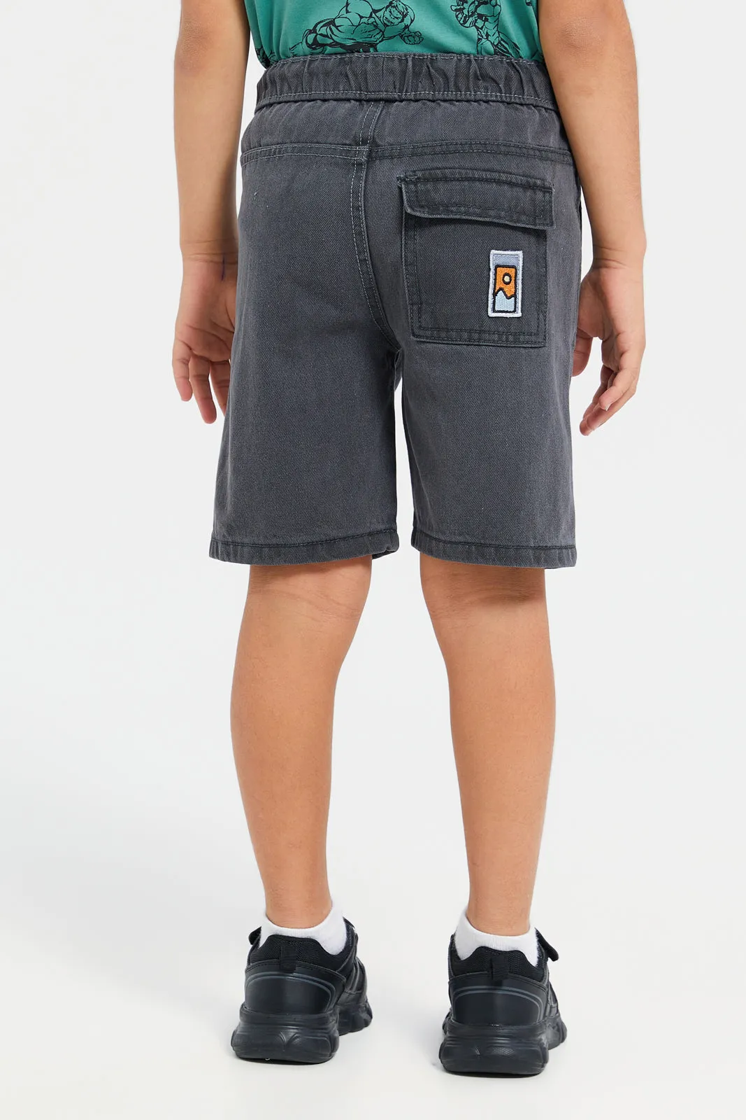 Boys Charcoal Pull On Shorts