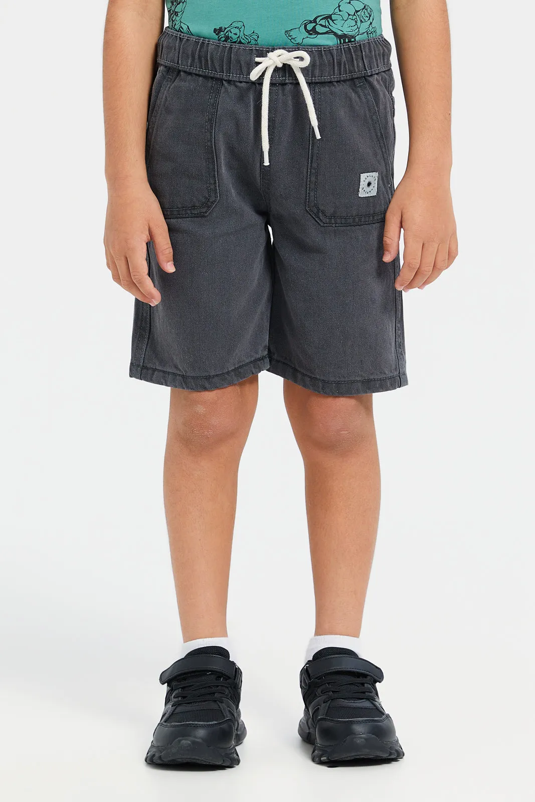 Boys Charcoal Pull On Shorts