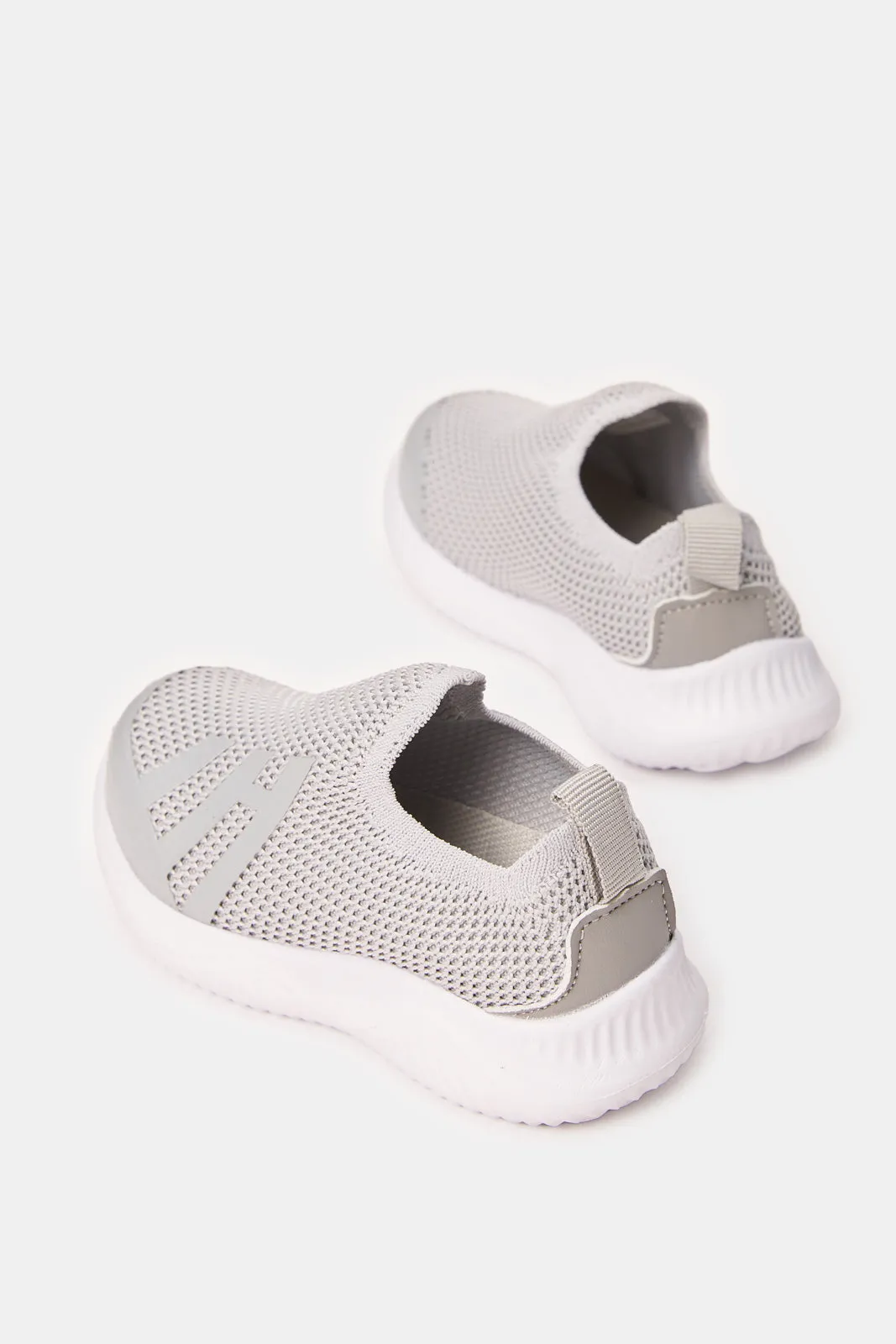 Boys Grey Slip-On Sneakers