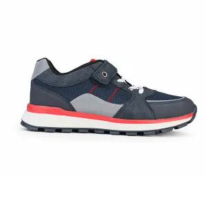 BOYS NAVY BLUE SNEAKERS WITH RED INSOLE