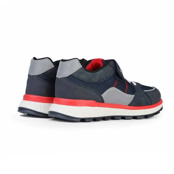 BOYS NAVY BLUE SNEAKERS WITH RED INSOLE