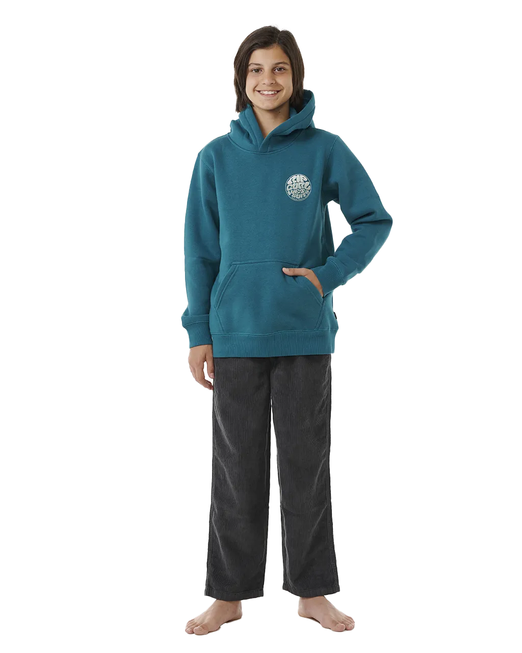 Boys Wetsuit Icon Hoodie in Trekking Green