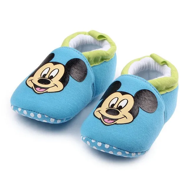 Brand Baby Girl Shoes Cartoon Minnie Loafers Newborn Crib Shoes Infant Toddler Slippers Unisex Casual Prewalker Fashion Footwear