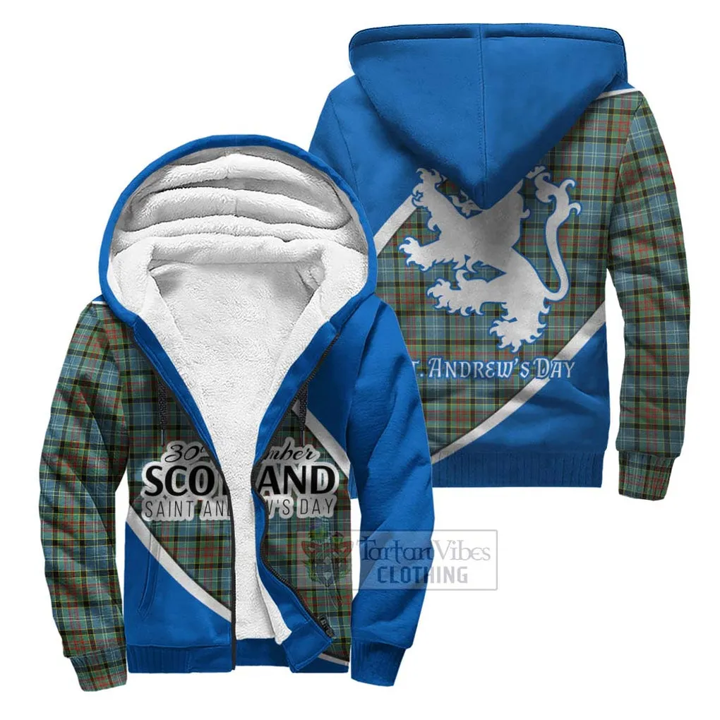 Brisbane Family Crest Tartan Sherpa Hoodie Celebrate Saint Andrew's Day in Style