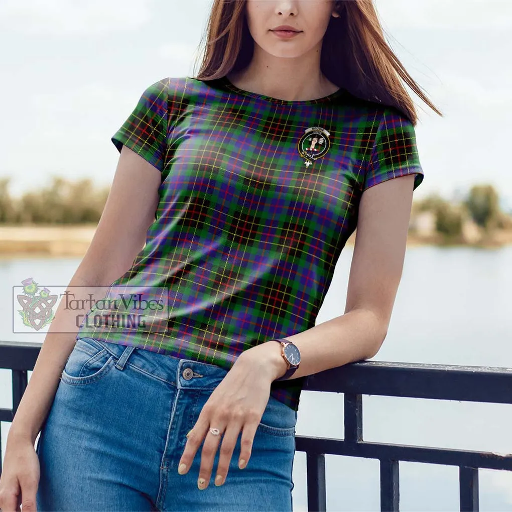 Brodie Hunting Modern Tartan Cotton T-Shirt with Family Crest