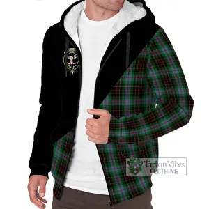 Brodie Hunting Tartan Sherpa Hoodie with Family Crest and Military Logo Style