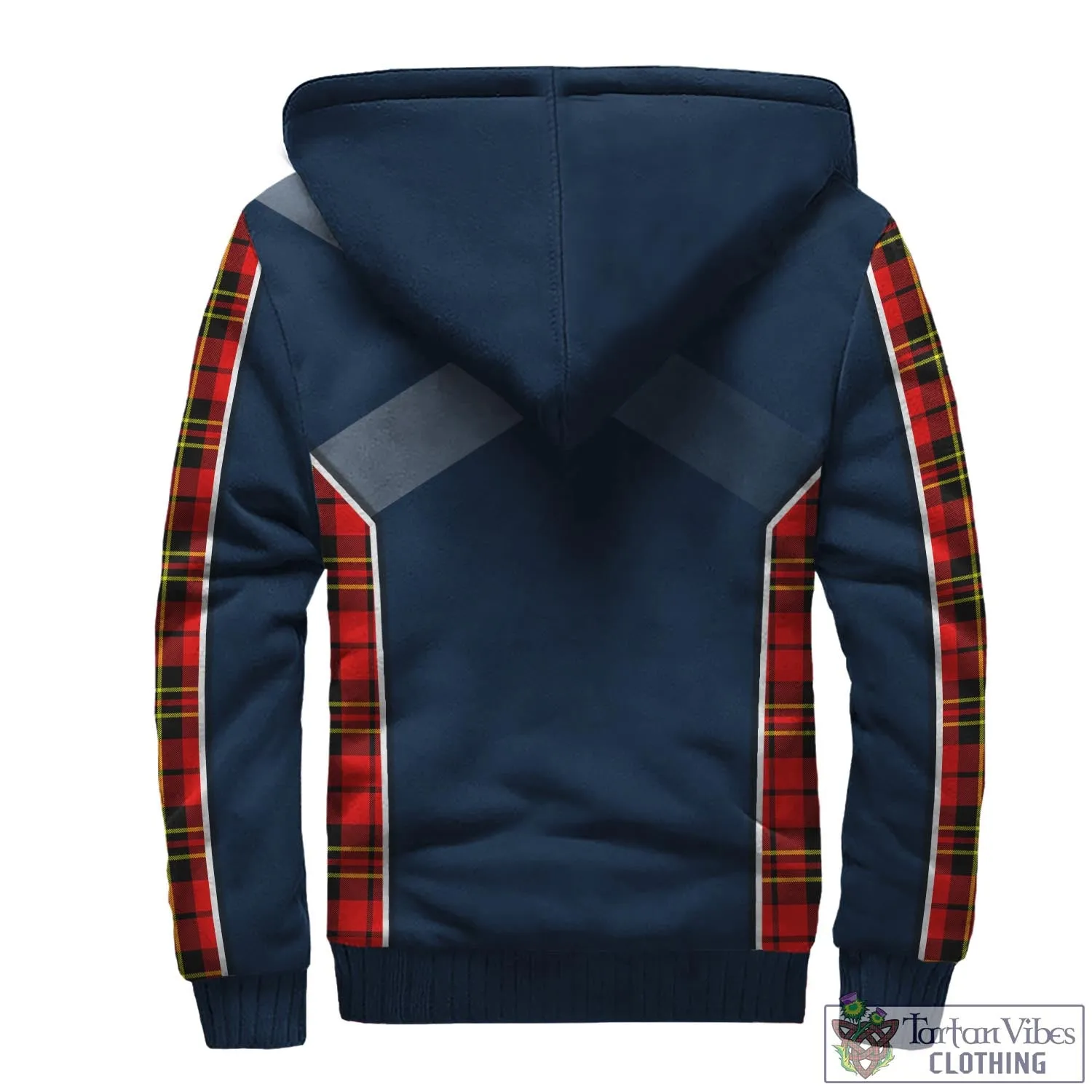 Brodie Modern Tartan Sherpa Hoodie with Family Crest and Lion Rampant Vibes Sport Style