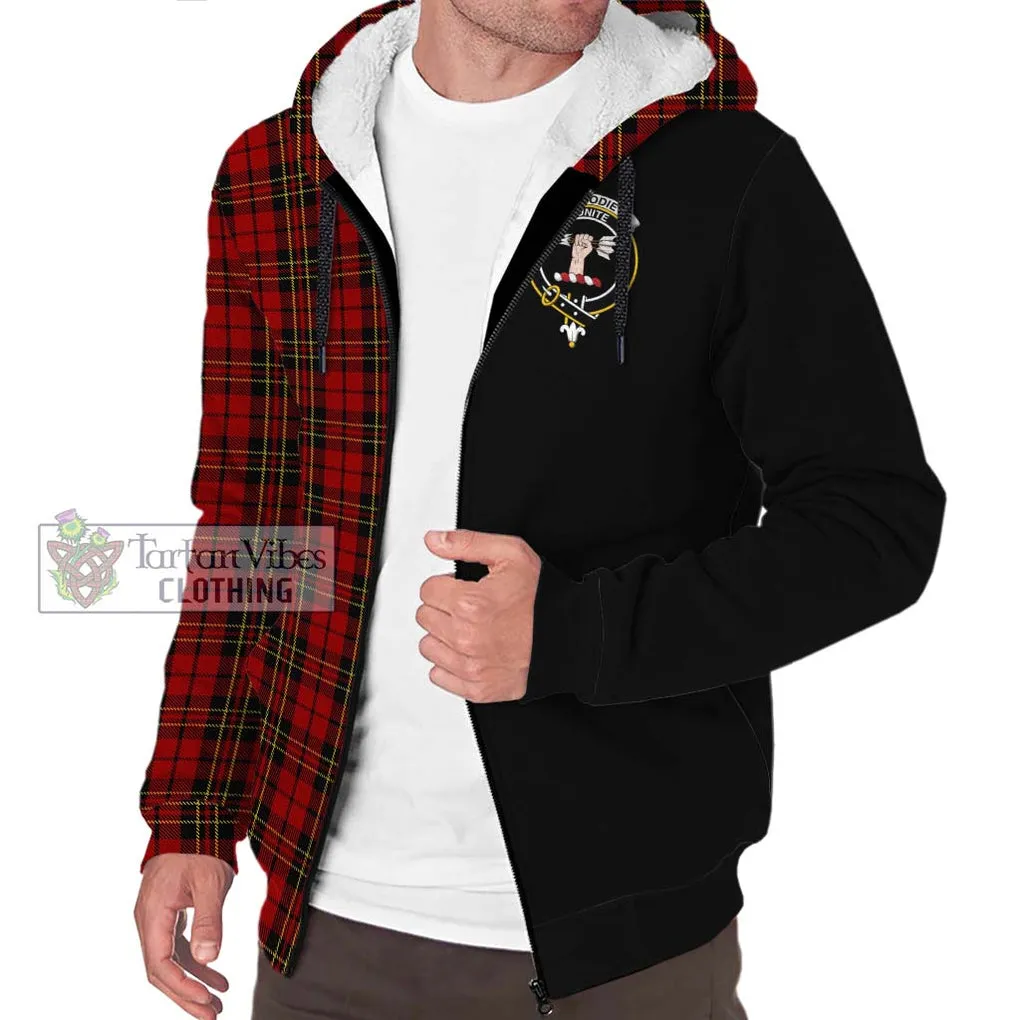 Brodie Tartan Sherpa Hoodie with Family Crest and Half Of Me Style