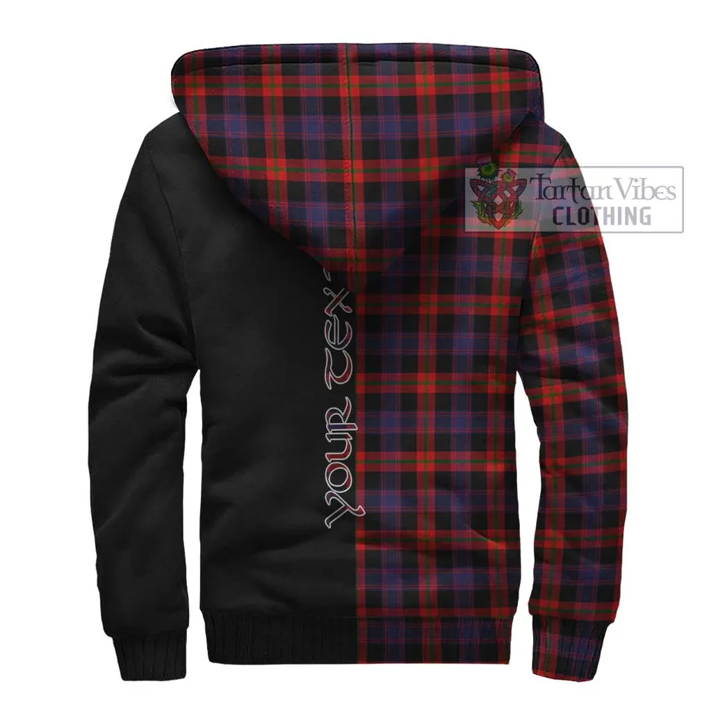 Brown (Broun) Tartan Sherpa Hoodie with Family Crest and Half Of Me Style