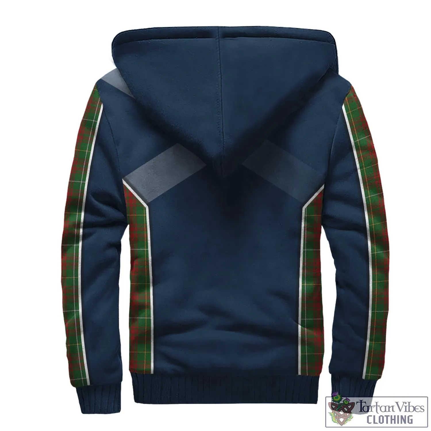 Bruce Hunting Tartan Sherpa Hoodie with Family Crest and Lion Rampant Vibes Sport Style