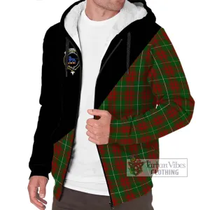 Bruce Hunting Tartan Sherpa Hoodie with Family Crest and Military Logo Style