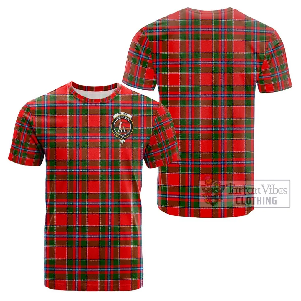 Butter Tartan Cotton T-Shirt with Family Crest