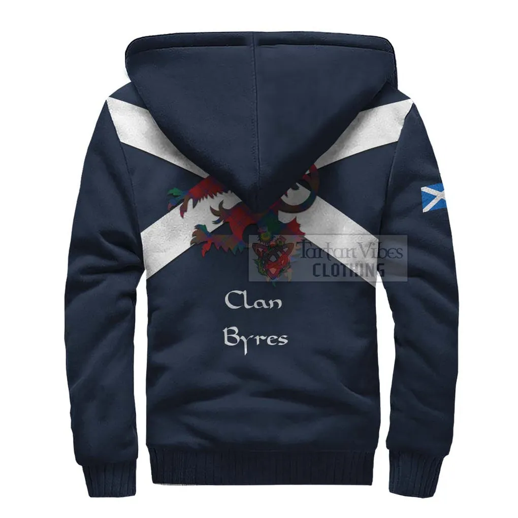 Byres (Byses) Tartan Lion Rampant Sherpa Hoodie  Proudly Display Your Heritage with Alba Gu Brath and Clan Name