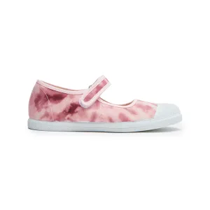 Canvas Mary Jane Sneakers in Tie Dye Pink by childrenchic