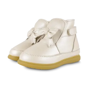 Cemilla Shoes | Off White Metallic Leather