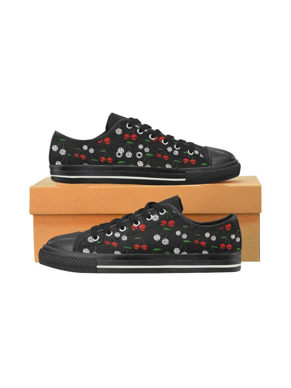 CHERRY SKULLS n DICE Retro Style Sneakers