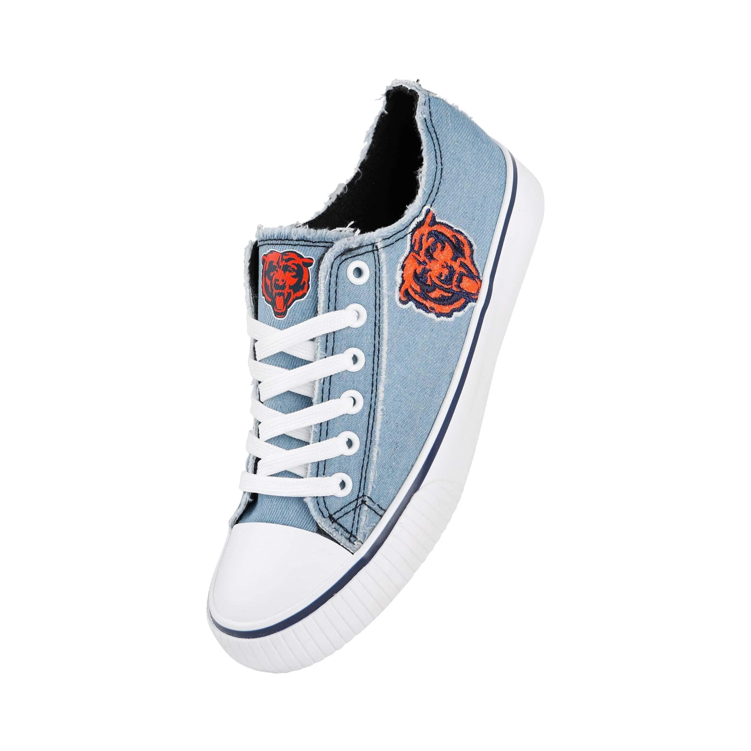 Chicago Bears NFL Womens Denim Low Top Canvas Shoes