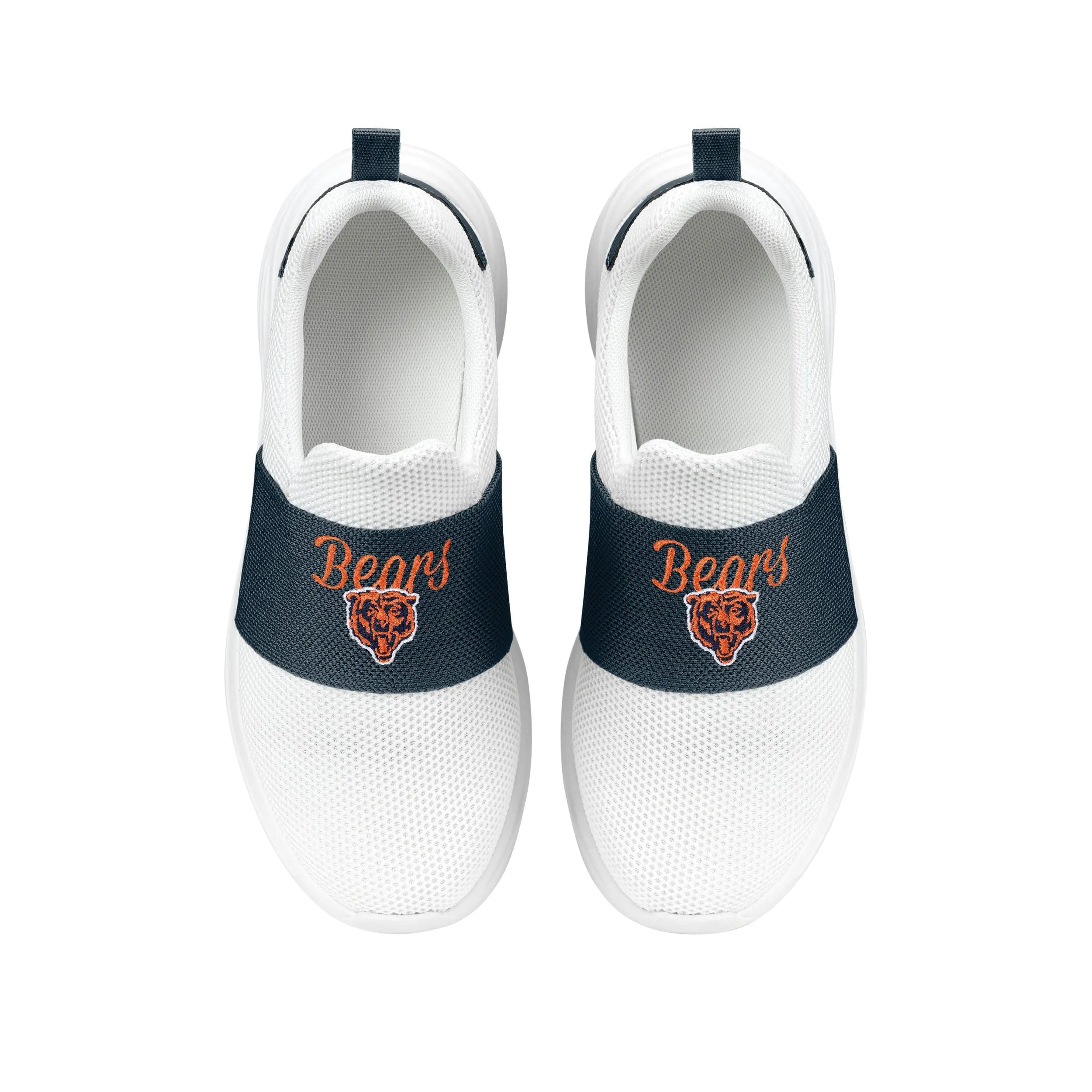 Chicago Bears NFL Womens Script Wordmark White Slip On Sneakers