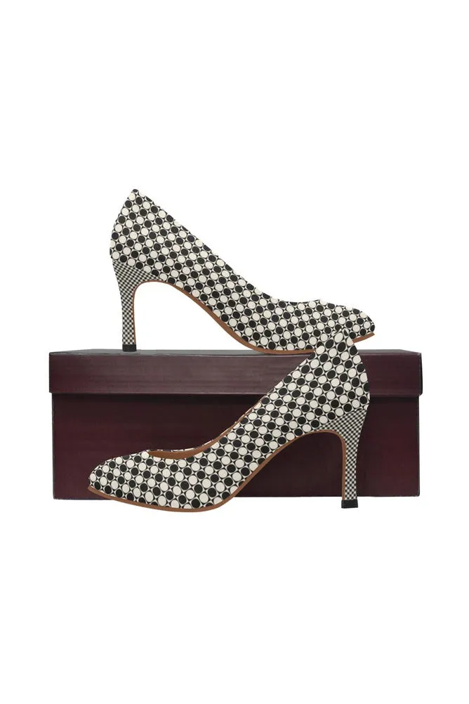 Circle in Squares Women's High Heels