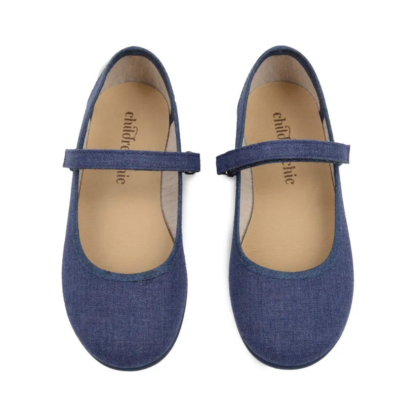 Classic Canvas Mary Janes in Denim Blue by childrenchic