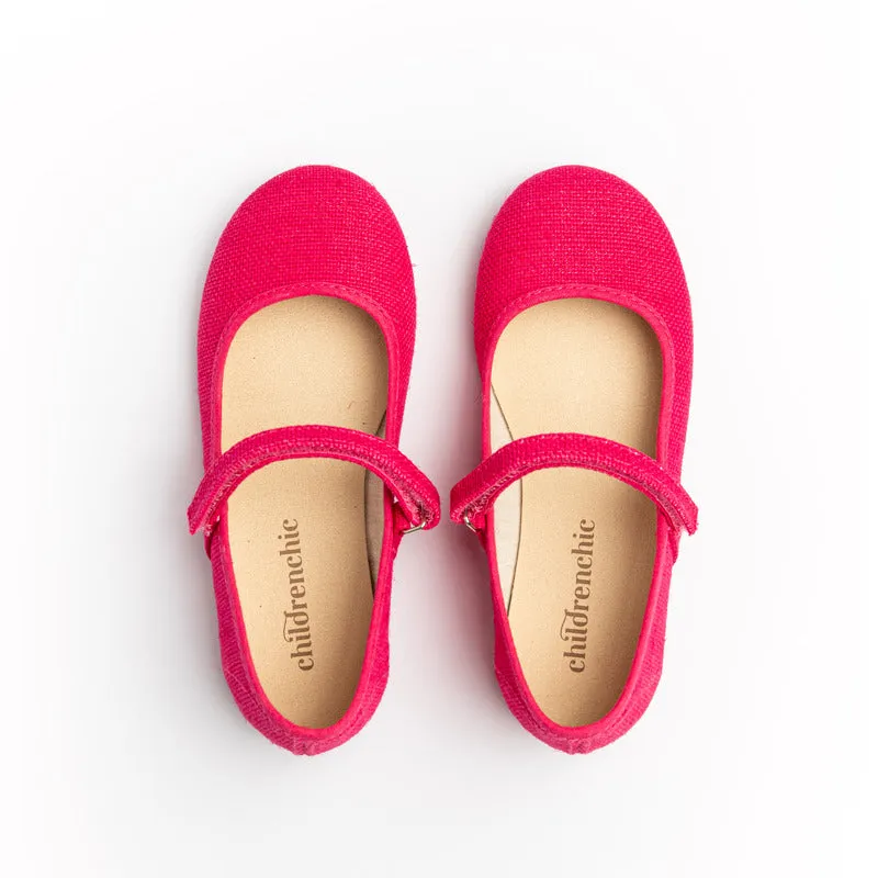 Classic Canvas Mary Janes in Fuxia by childrenchic